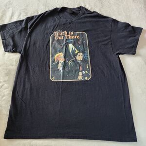 Gildan The Truth Is It There X Files Alien Tshirt Black With Graphics Size XL